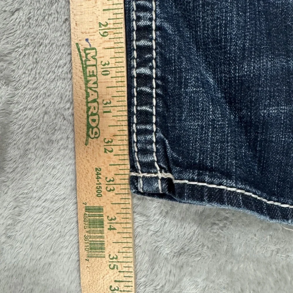 Silver Jeans Co Suki Mid Slim Boot Dark Wash Womens 34x33 Curvy Stretch Denim